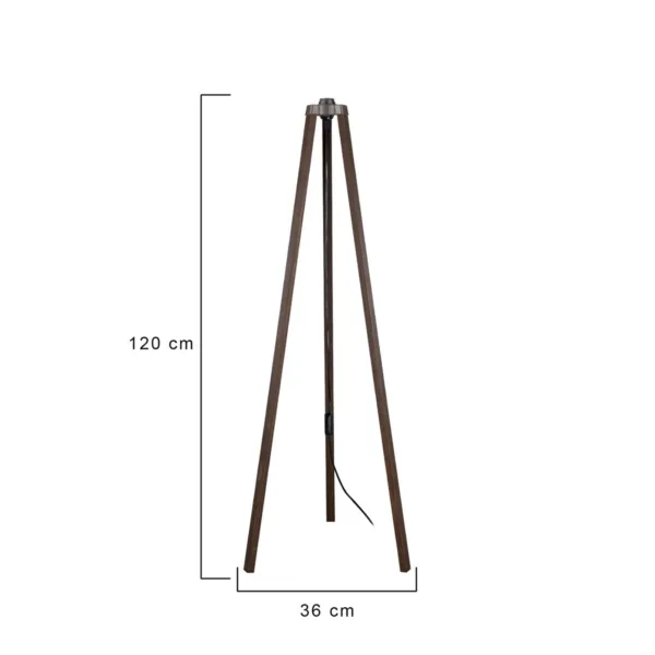 GloboStar® TRIPOD 203-0257 Μοντέρνο Επιδαπέδιο Φωτιστικό Μονόφωτο 1 x E27 IP20 Καφέ Ξύλο - Μ38 x Π38 x Υ120cm - Image 2