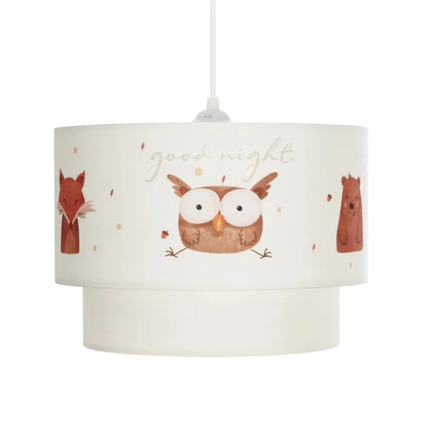 GloboStar® OWL 204-0001 Παιδικό Κρεμαστό Φωτιστικό Φιγούρα Μονόφωτο 1 x E27 IP20 Λευκό Ύφασμα - Μ30 x Π30 x Υ70cm - Image 4