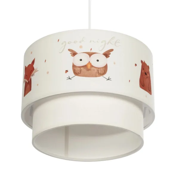 GloboStar® OWL 204-0001 Παιδικό Κρεμαστό Φωτιστικό Φιγούρα Μονόφωτο 1 x E27 IP20 Λευκό Ύφασμα - Μ30 x Π30 x Υ70cm - Image 5