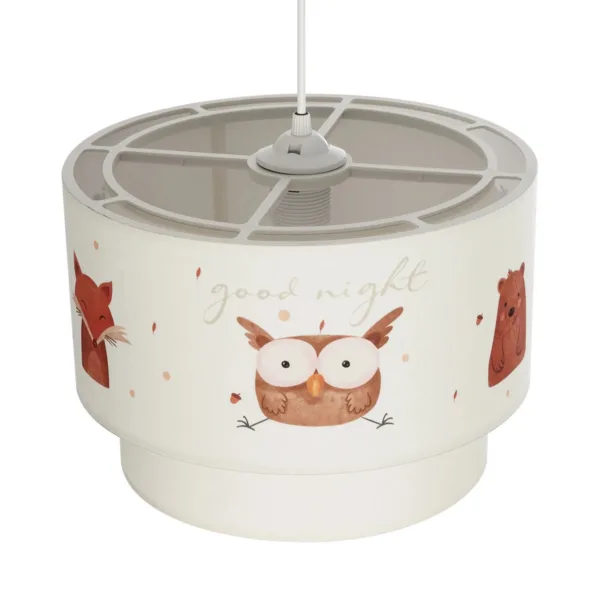 GloboStar® OWL 204-0001 Παιδικό Κρεμαστό Φωτιστικό Φιγούρα Μονόφωτο 1 x E27 IP20 Λευκό Ύφασμα - Μ30 x Π30 x Υ70cm - Image 6