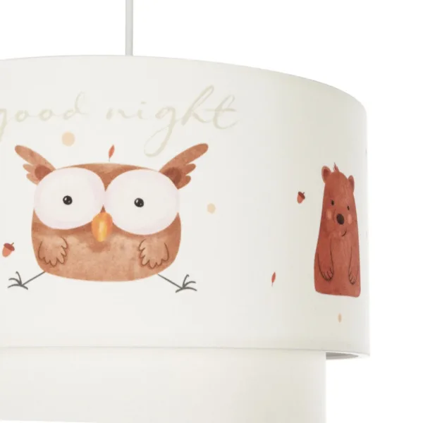 GloboStar® OWL 204-0001 Παιδικό Κρεμαστό Φωτιστικό Φιγούρα Μονόφωτο 1 x E27 IP20 Λευκό Ύφασμα - Μ30 x Π30 x Υ70cm - Image 7