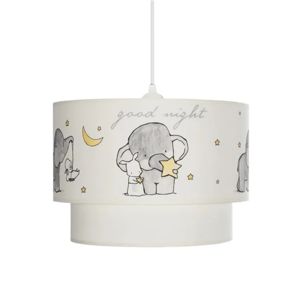 GloboStar® ELEPHANT 204-0002 Παιδικό Κρεμαστό Φωτιστικό Φιγούρα Μονόφωτο 1 x E27 IP20 Λευκό Ύφασμα - Μ30 x Π30 x Υ70cm - Image 4