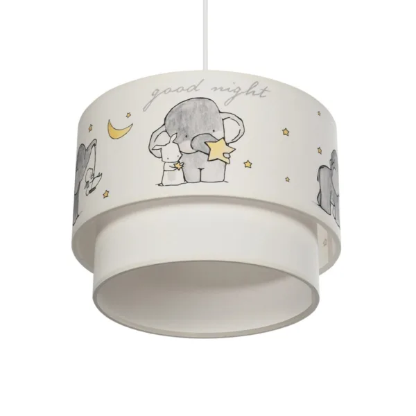GloboStar® ELEPHANT 204-0002 Παιδικό Κρεμαστό Φωτιστικό Φιγούρα Μονόφωτο 1 x E27 IP20 Λευκό Ύφασμα - Μ30 x Π30 x Υ70cm - Image 5