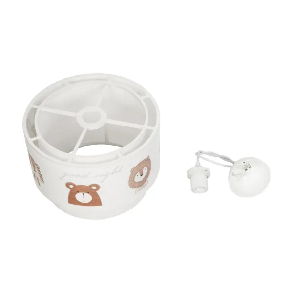 GloboStar® BEAR 204-0003 Παιδικό Κρεμαστό Φωτιστικό Φιγούρα Μονόφωτο 1 x E27 IP20 Λευκό Ύφασμα - Μ30 x Π30 x Υ70cm - Image 11