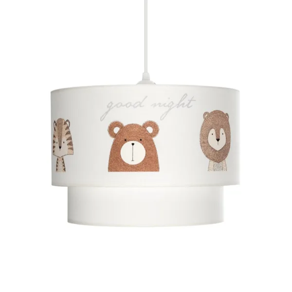 GloboStar® BEAR 204-0003 Παιδικό Κρεμαστό Φωτιστικό Φιγούρα Μονόφωτο 1 x E27 IP20 Λευκό Ύφασμα - Μ30 x Π30 x Υ70cm - Image 4