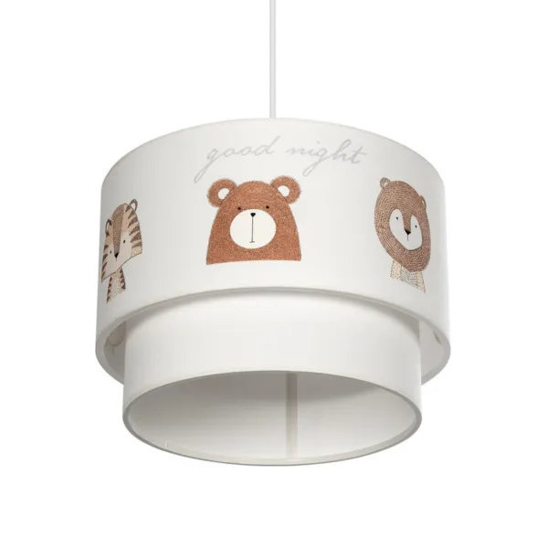 GloboStar® BEAR 204-0003 Παιδικό Κρεμαστό Φωτιστικό Φιγούρα Μονόφωτο 1 x E27 IP20 Λευκό Ύφασμα - Μ30 x Π30 x Υ70cm - Image 5