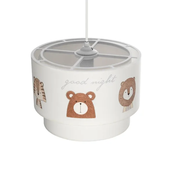 GloboStar® BEAR 204-0003 Παιδικό Κρεμαστό Φωτιστικό Φιγούρα Μονόφωτο 1 x E27 IP20 Λευκό Ύφασμα - Μ30 x Π30 x Υ70cm - Image 6