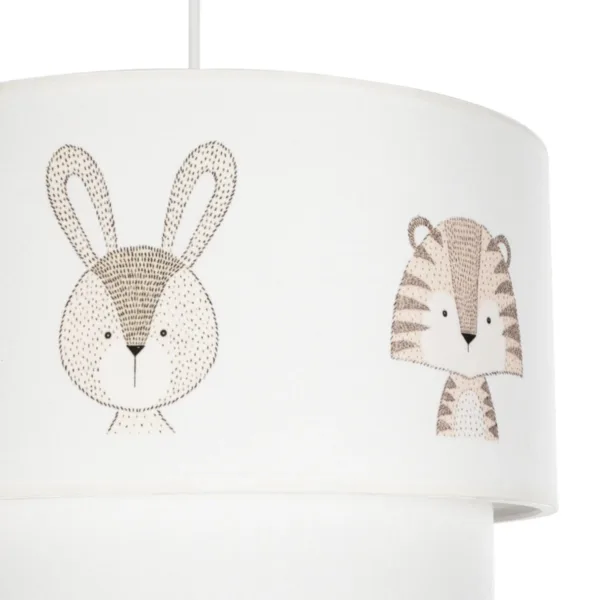 GloboStar® BEAR 204-0003 Παιδικό Κρεμαστό Φωτιστικό Φιγούρα Μονόφωτο 1 x E27 IP20 Λευκό Ύφασμα - Μ30 x Π30 x Υ70cm - Image 8