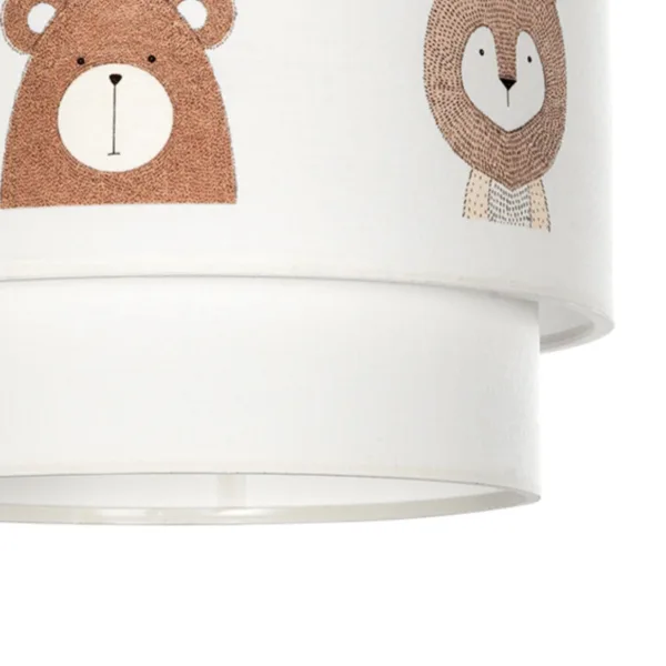 GloboStar® BEAR 204-0003 Παιδικό Κρεμαστό Φωτιστικό Φιγούρα Μονόφωτο 1 x E27 IP20 Λευκό Ύφασμα - Μ30 x Π30 x Υ70cm - Image 9