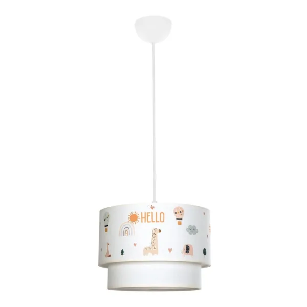 GloboStar® BALLOON 204-0004 Παιδικό Κρεμαστό Φωτιστικό Φιγούρα Μονόφωτο 1 x E27 IP20 Λευκό Ύφασμα - Μ30 x Π30 x Υ70cm - Image 3