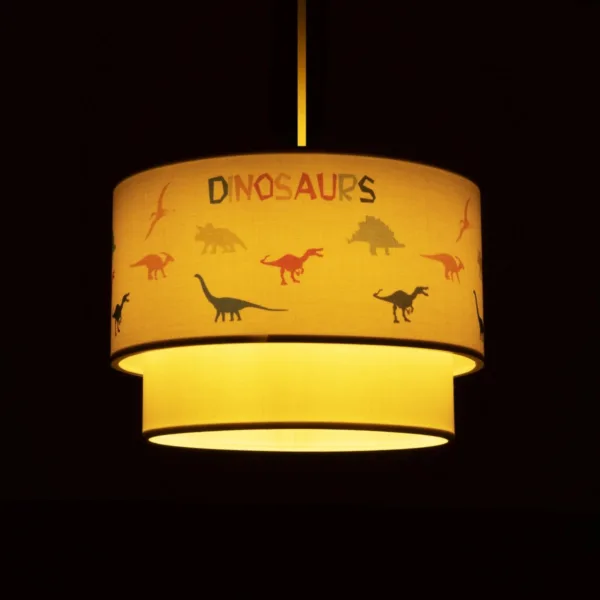 GloboStar® DINO 204-0006 Παιδικό Κρεμαστό Φωτιστικό Φιγούρα Μονόφωτο 1 x E27 IP20 Λευκό & Mπλε Ύφασμα - Μ30 x Π30 x Υ70cm - Image 2