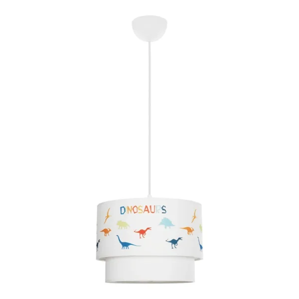 GloboStar® DINO 204-0006 Παιδικό Κρεμαστό Φωτιστικό Φιγούρα Μονόφωτο 1 x E27 IP20 Λευκό & Mπλε Ύφασμα - Μ30 x Π30 x Υ70cm - Image 3