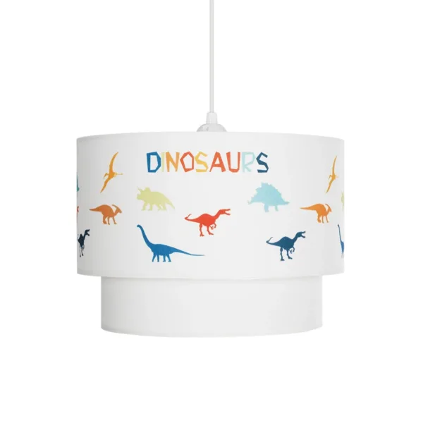 GloboStar® DINO 204-0006 Παιδικό Κρεμαστό Φωτιστικό Φιγούρα Μονόφωτο 1 x E27 IP20 Λευκό & Mπλε Ύφασμα - Μ30 x Π30 x Υ70cm - Image 4