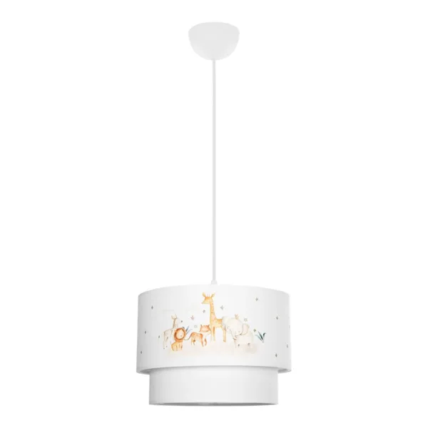 GloboStar® GIRAFFE 204-0007 Παιδικό Κρεμαστό Φωτιστικό Φιγούρα Μονόφωτο 1 x E27 IP20 Λευκό Ύφασμα - Μ30 x Π30 x Υ70cm - Image 3