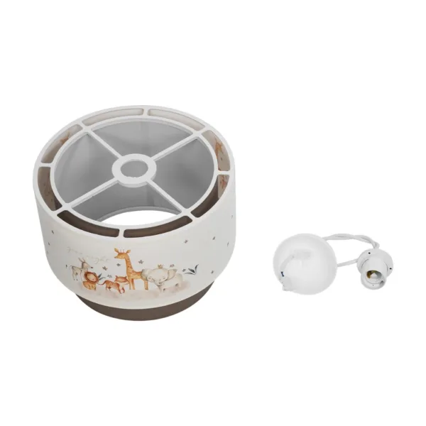 GloboStar® GIRAFFE 204-0008 Παιδικό Κρεμαστό Φωτιστικό Φιγούρα Μονόφωτο 1 x E27 IP20 Λευκό & Γκρι Ύφασμα - Μ30 x Π30 x Υ70cm - Image 11