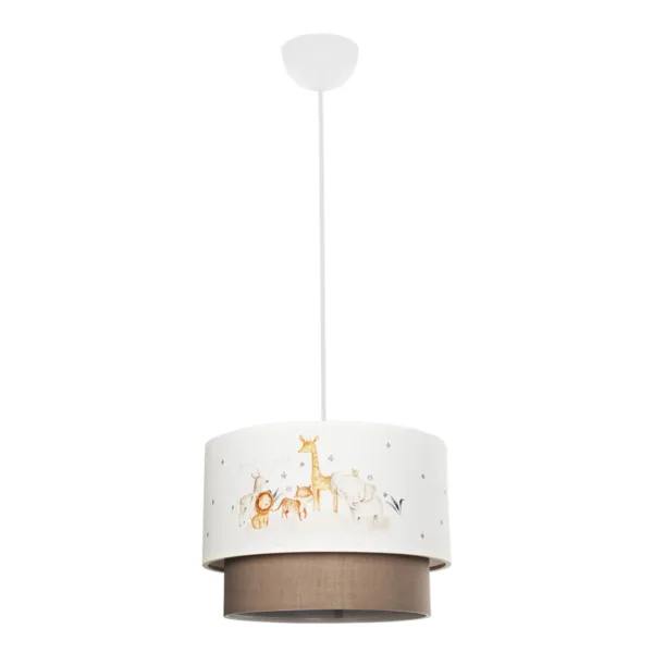 GloboStar® GIRAFFE 204-0008 Παιδικό Κρεμαστό Φωτιστικό Φιγούρα Μονόφωτο 1 x E27 IP20 Λευκό & Γκρι Ύφασμα - Μ30 x Π30 x Υ70cm - Image 3