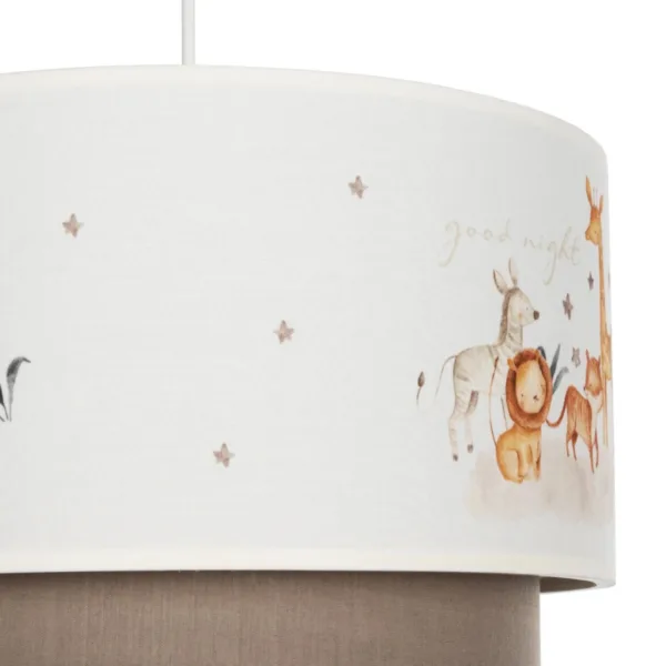 GloboStar® GIRAFFE 204-0008 Παιδικό Κρεμαστό Φωτιστικό Φιγούρα Μονόφωτο 1 x E27 IP20 Λευκό & Γκρι Ύφασμα - Μ30 x Π30 x Υ70cm - Image 8