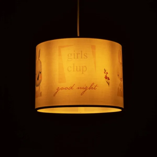 GloboStar® GIRLSCLUB 204-0010 Παιδικό Κρεμαστό Φωτιστικό Φιγούρα Μονόφωτο 1 x E27 IP20 Λευκό Ύφασμα - Μ28 x Π28 x Υ70cm - Image 2