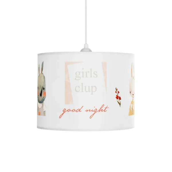 GloboStar® GIRLSCLUB 204-0010 Παιδικό Κρεμαστό Φωτιστικό Φιγούρα Μονόφωτο 1 x E27 IP20 Λευκό Ύφασμα - Μ28 x Π28 x Υ70cm - Image 4