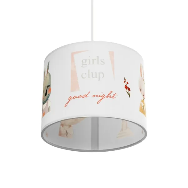 GloboStar® GIRLSCLUB 204-0010 Παιδικό Κρεμαστό Φωτιστικό Φιγούρα Μονόφωτο 1 x E27 IP20 Λευκό Ύφασμα - Μ28 x Π28 x Υ70cm - Image 5