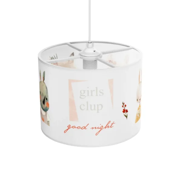 GloboStar® GIRLSCLUB 204-0010 Παιδικό Κρεμαστό Φωτιστικό Φιγούρα Μονόφωτο 1 x E27 IP20 Λευκό Ύφασμα - Μ28 x Π28 x Υ70cm - Image 6