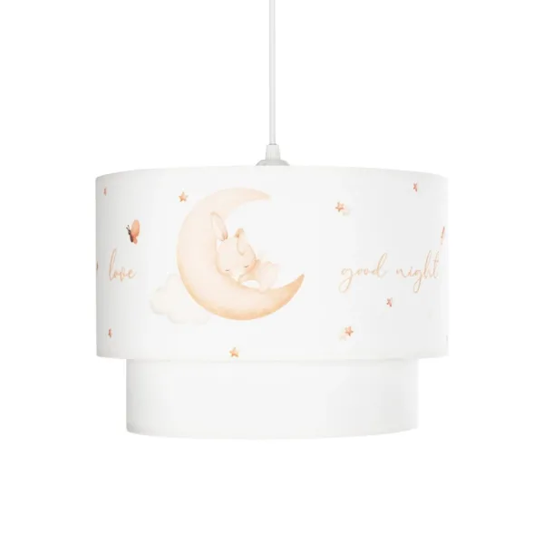 GloboStar® MOON 204-0011 Παιδικό Κρεμαστό Φωτιστικό Φιγούρα Μονόφωτο 1 x E27 IP20 Λευκό Ύφασμα - Μ30 x Π30 x Υ70cm - Image 4