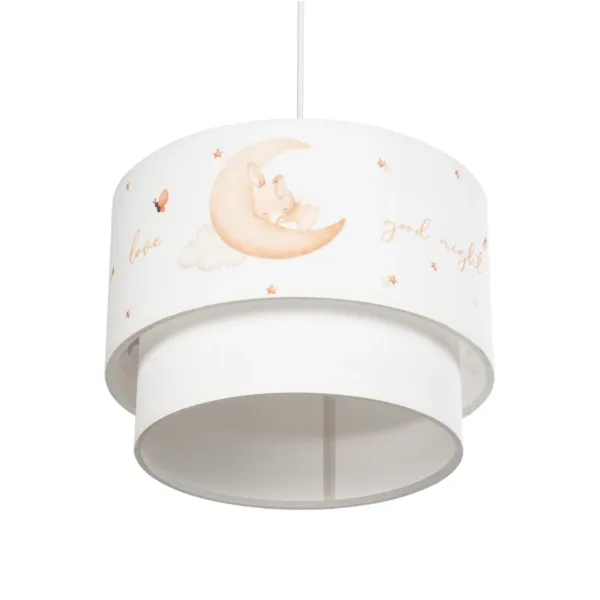 GloboStar® MOON 204-0011 Παιδικό Κρεμαστό Φωτιστικό Φιγούρα Μονόφωτο 1 x E27 IP20 Λευκό Ύφασμα - Μ30 x Π30 x Υ70cm - Image 5