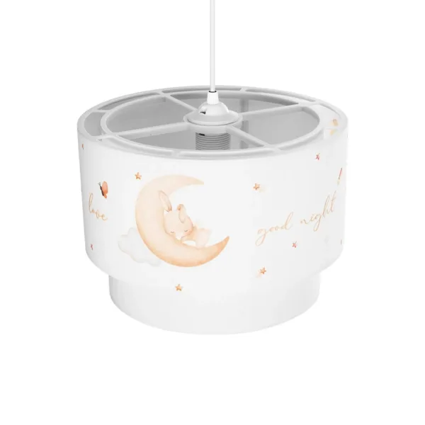 GloboStar® MOON 204-0011 Παιδικό Κρεμαστό Φωτιστικό Φιγούρα Μονόφωτο 1 x E27 IP20 Λευκό Ύφασμα - Μ30 x Π30 x Υ70cm - Image 6