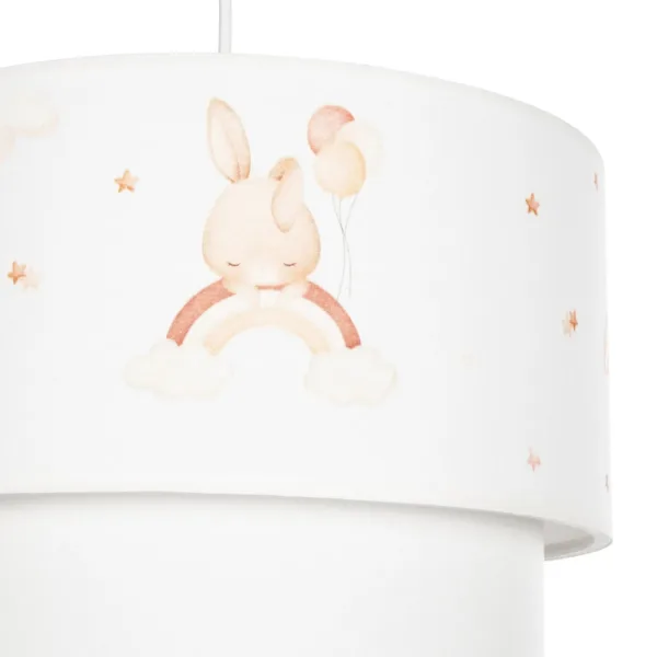 GloboStar® MOON 204-0011 Παιδικό Κρεμαστό Φωτιστικό Φιγούρα Μονόφωτο 1 x E27 IP20 Λευκό Ύφασμα - Μ30 x Π30 x Υ70cm - Image 8
