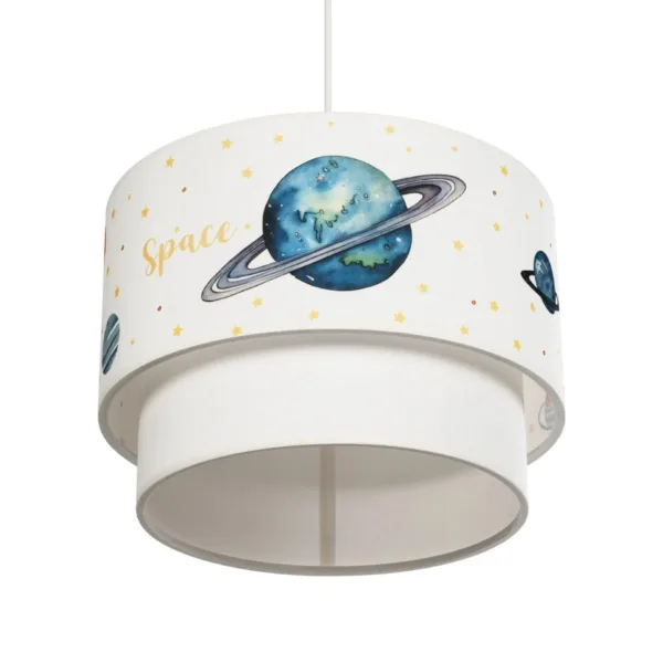 GloboStar® SATURN 204-0012 Παιδικό Κρεμαστό Φωτιστικό Φιγούρα Μονόφωτο 1 x E27 IP20 Λευκό Ύφασμα - Μ30 x Π30 x Υ70cm - Image 5