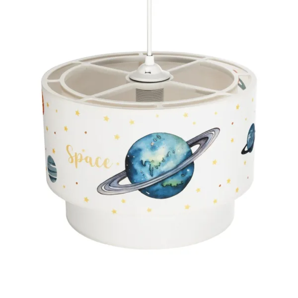 GloboStar® SATURN 204-0012 Παιδικό Κρεμαστό Φωτιστικό Φιγούρα Μονόφωτο 1 x E27 IP20 Λευκό Ύφασμα - Μ30 x Π30 x Υ70cm - Image 6