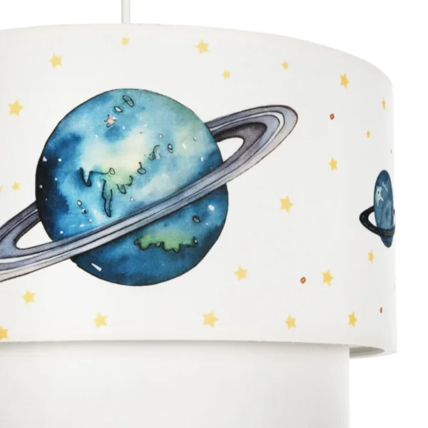GloboStar® SATURN 204-0012 Παιδικό Κρεμαστό Φωτιστικό Φιγούρα Μονόφωτο 1 x E27 IP20 Λευκό Ύφασμα - Μ30 x Π30 x Υ70cm - Image 7