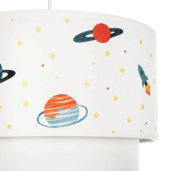 GloboStar® SATURN 204-0012 Παιδικό Κρεμαστό Φωτιστικό Φιγούρα Μονόφωτο 1 x E27 IP20 Λευκό Ύφασμα - Μ30 x Π30 x Υ70cm - Image 8