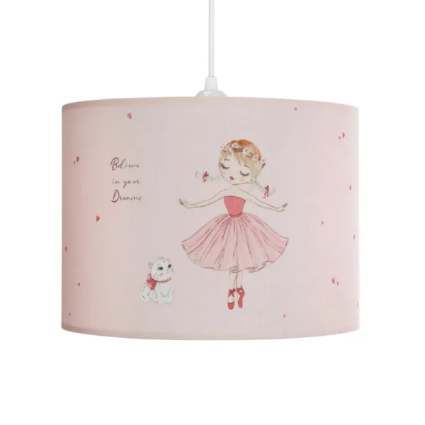 GloboStar® BALLERINA 204-0015 Παιδικό Κρεμαστό Φωτιστικό Φιγούρα Μονόφωτο 1 x E27 IP20 Ροζ Ύφασμα - Μ28 x Π28 x Υ70cm - Image 4