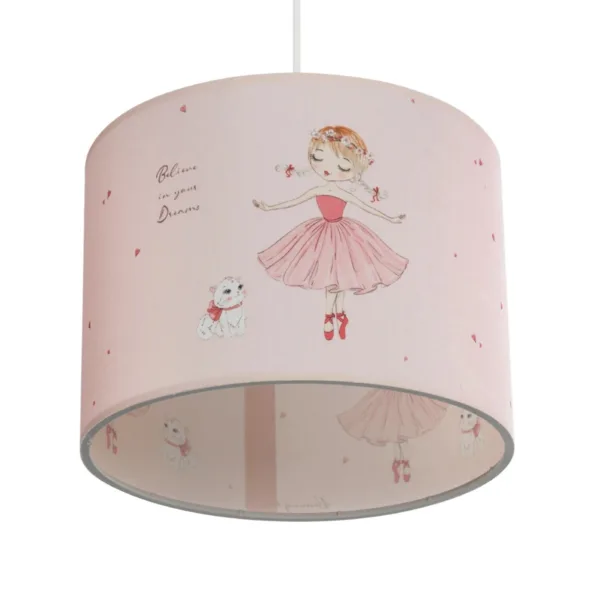 GloboStar® BALLERINA 204-0015 Παιδικό Κρεμαστό Φωτιστικό Φιγούρα Μονόφωτο 1 x E27 IP20 Ροζ Ύφασμα - Μ28 x Π28 x Υ70cm - Image 5