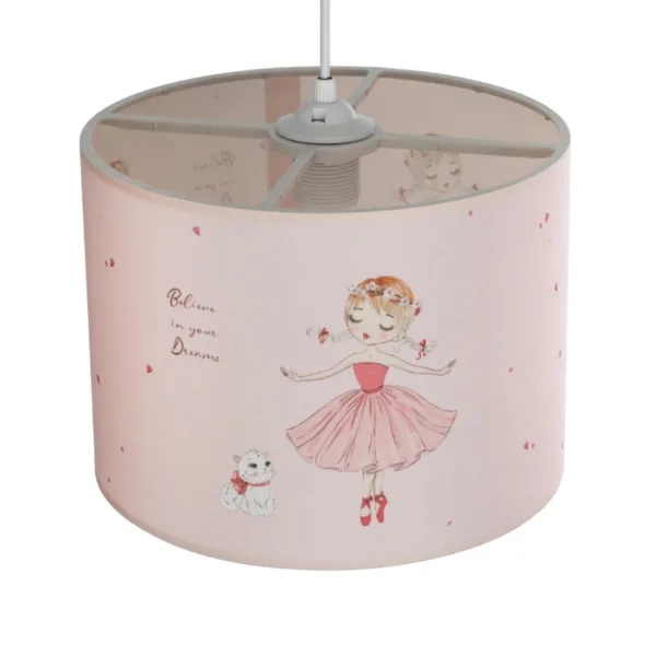GloboStar® BALLERINA 204-0015 Παιδικό Κρεμαστό Φωτιστικό Φιγούρα Μονόφωτο 1 x E27 IP20 Ροζ Ύφασμα - Μ28 x Π28 x Υ70cm - Image 6