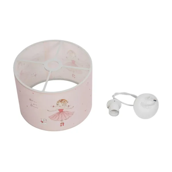 GloboStar® BALLERINA 204-0015 Παιδικό Κρεμαστό Φωτιστικό Φιγούρα Μονόφωτο 1 x E27 IP20 Ροζ Ύφασμα - Μ28 x Π28 x Υ70cm - Image 9