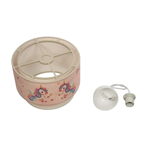 GloboStar® PONY 204-0016 Παιδικό Κρεμαστό Φωτιστικό Φιγούρα Μονόφωτο 1 x E27 IP20 Ροζ Ύφασμα - Μ30 x Π30 x Υ70cm - Image 10