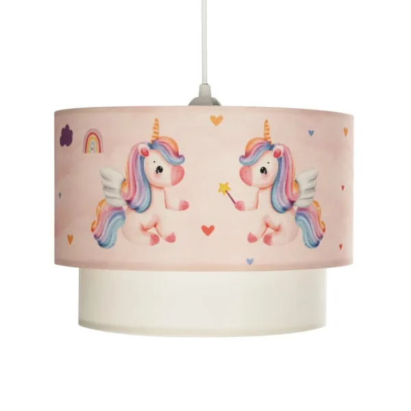 GloboStar® PONY 204-0016 Παιδικό Κρεμαστό Φωτιστικό Φιγούρα Μονόφωτο 1 x E27 IP20 Ροζ Ύφασμα - Μ30 x Π30 x Υ70cm - Image 4