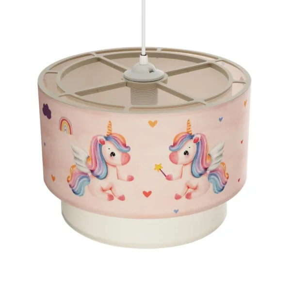 GloboStar® PONY 204-0016 Παιδικό Κρεμαστό Φωτιστικό Φιγούρα Μονόφωτο 1 x E27 IP20 Ροζ Ύφασμα - Μ30 x Π30 x Υ70cm - Image 6