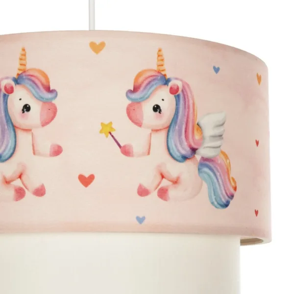 GloboStar® PONY 204-0016 Παιδικό Κρεμαστό Φωτιστικό Φιγούρα Μονόφωτο 1 x E27 IP20 Ροζ Ύφασμα - Μ30 x Π30 x Υ70cm - Image 7