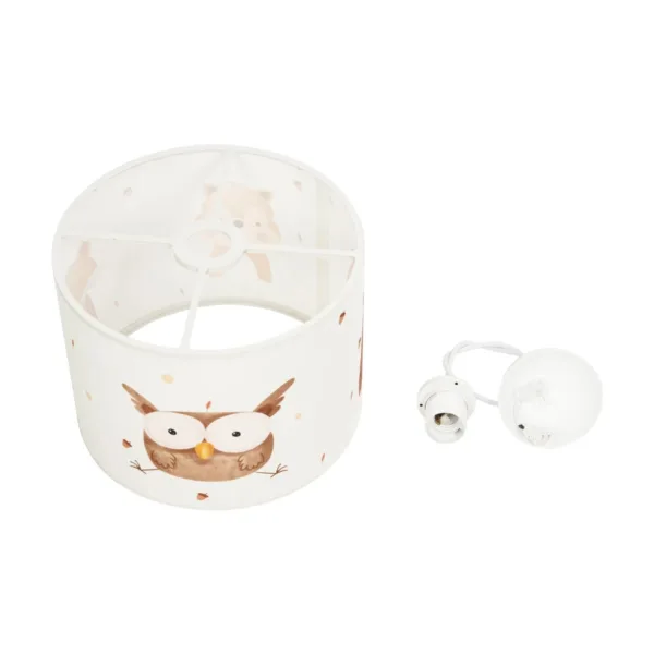GloboStar® OWL 204-0017 Παιδικό Κρεμαστό Φωτιστικό Φιγούρα Μονόφωτο 1 x E27 IP20 Λευκό Ύφασμα - Μ28 x Π28 x Υ70cm - Image 12