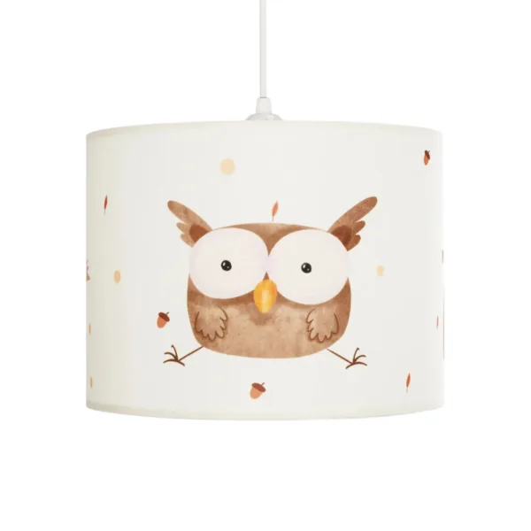 GloboStar® OWL 204-0017 Παιδικό Κρεμαστό Φωτιστικό Φιγούρα Μονόφωτο 1 x E27 IP20 Λευκό Ύφασμα - Μ28 x Π28 x Υ70cm - Image 4