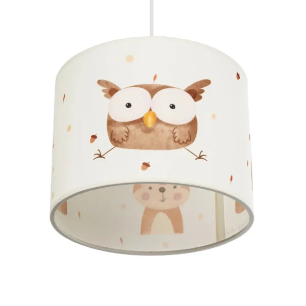 GloboStar® OWL 204-0017 Παιδικό Κρεμαστό Φωτιστικό Φιγούρα Μονόφωτο 1 x E27 IP20 Λευκό Ύφασμα - Μ28 x Π28 x Υ70cm - Image 5