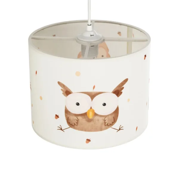 GloboStar® OWL 204-0017 Παιδικό Κρεμαστό Φωτιστικό Φιγούρα Μονόφωτο 1 x E27 IP20 Λευκό Ύφασμα - Μ28 x Π28 x Υ70cm - Image 6
