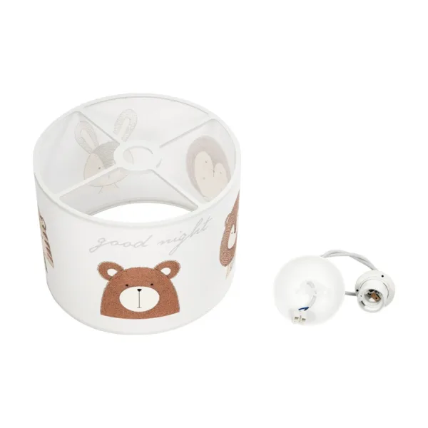GloboStar® BEAR 204-0018 Παιδικό Κρεμαστό Φωτιστικό Φιγούρα Μονόφωτο 1 x E27 IP20 Λευκό Ύφασμα - Μ28 x Π28 x Υ70cm - Image 11