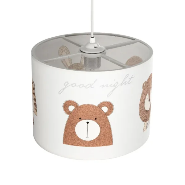 GloboStar® BEAR 204-0018 Παιδικό Κρεμαστό Φωτιστικό Φιγούρα Μονόφωτο 1 x E27 IP20 Λευκό Ύφασμα - Μ28 x Π28 x Υ70cm - Image 6