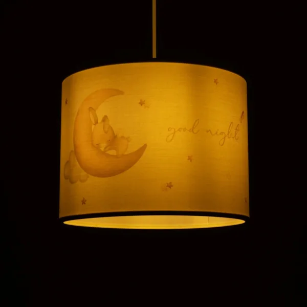 GloboStar® MOON 204-0019 Παιδικό Κρεμαστό Φωτιστικό Φιγούρα Μονόφωτο 1 x E27 IP20 Λευκό Ύφασμα - Μ28 x Π28 x Υ70cm - Image 2