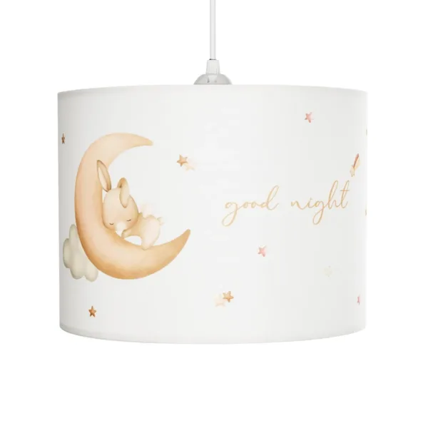 GloboStar® MOON 204-0019 Παιδικό Κρεμαστό Φωτιστικό Φιγούρα Μονόφωτο 1 x E27 IP20 Λευκό Ύφασμα - Μ28 x Π28 x Υ70cm - Image 4