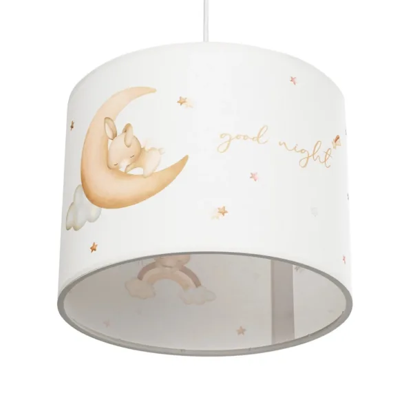 GloboStar® MOON 204-0019 Παιδικό Κρεμαστό Φωτιστικό Φιγούρα Μονόφωτο 1 x E27 IP20 Λευκό Ύφασμα - Μ28 x Π28 x Υ70cm - Image 5